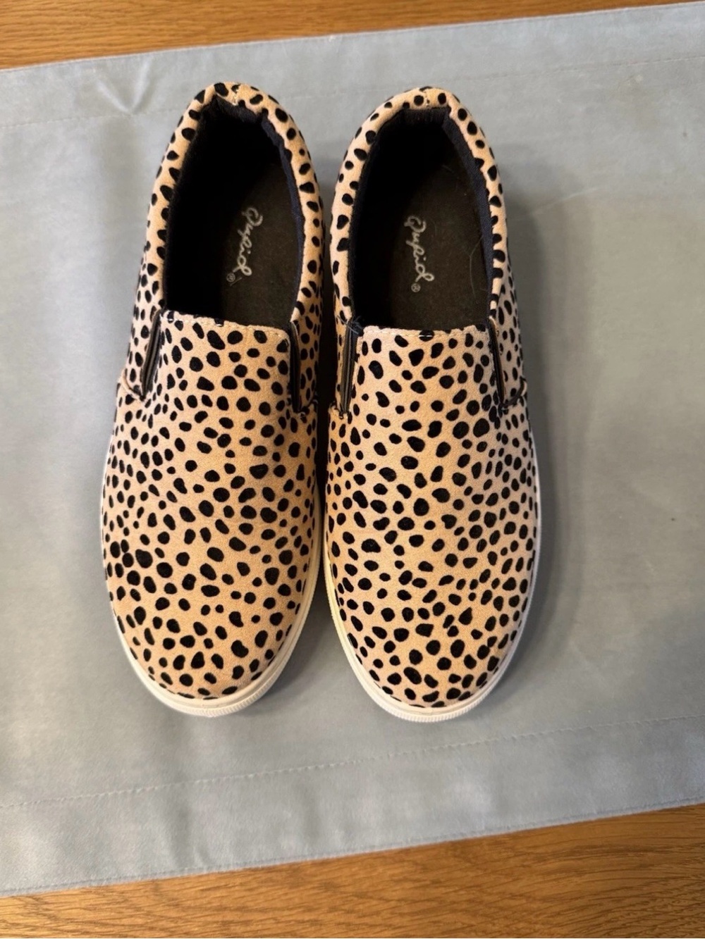Qupid Leopard Print Slip Ons - Women's